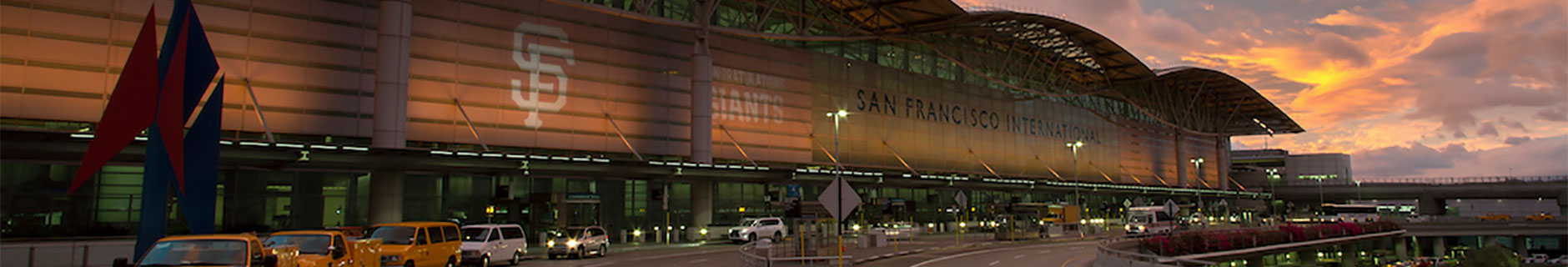 SFO Airport at sunset