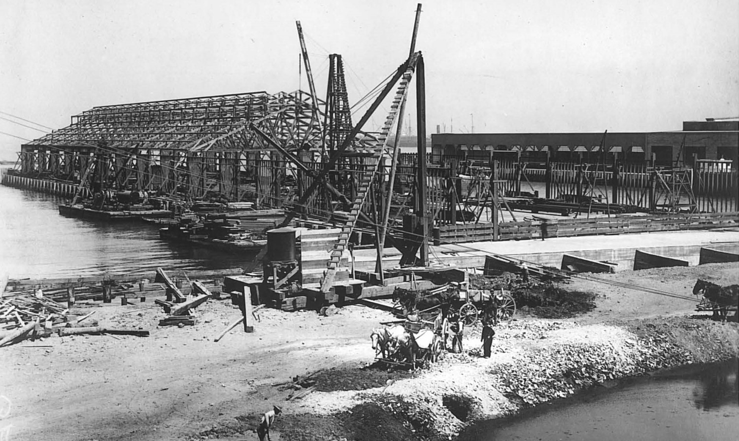 Construction of the Seawall